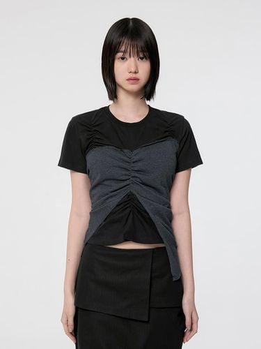 Bustier Layered T-Shirt_Black Charcoal - FLARE UP - Modalova