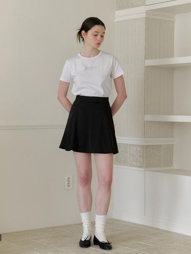 Satin Flare Skirt_Black - YUPPE - Modalova