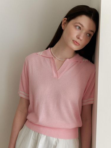 Line Collar Knit_Pink - YUPPE - Modalova