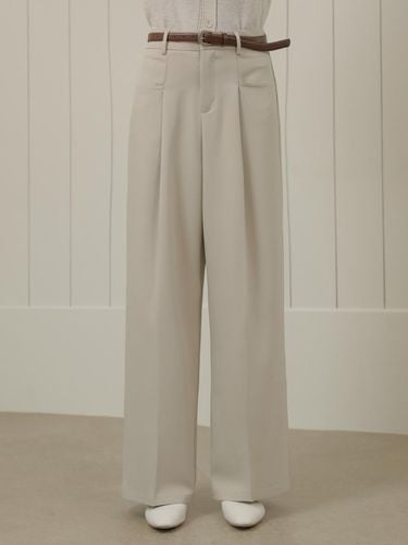 Transverse Pocket Wide Pants (Beige) - NONANDNON - Modalova