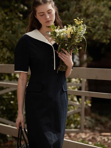 Sailor Binding Dress (Navy) - BEMUSE MANSION - Modalova