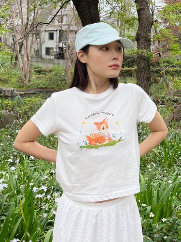 Petit Deer T-shirt - White - margarin fingers - Modalova