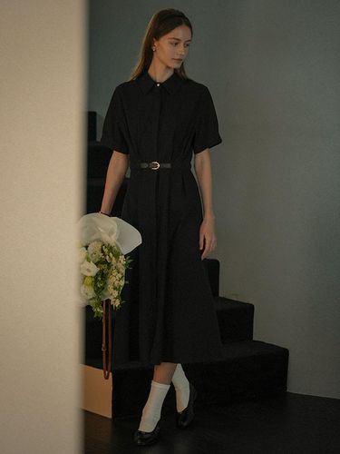 Belted Shirt Dress - Black - KNOWN BETTER - Modalova