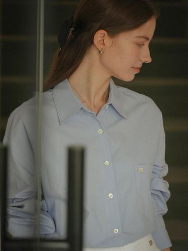 Basic Plaid Cotton Shirt - Sky Blue - KNOWN BETTER - Modalova