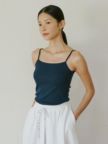 Basic Cotton Sleeveless Top _ Navy - Charles de Rohan - Modalova