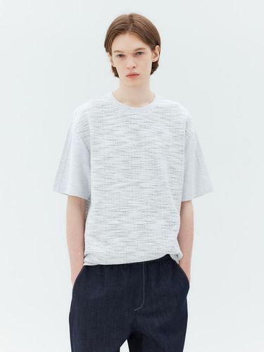 Texture Mix Raglan Semi Oversized T-shirt - MIND BRIDGE MEN - Modalova