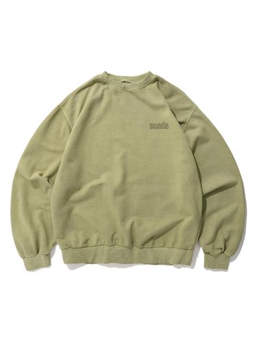 Washed Logo Crewneck Top_Pigment Khaki - SUADE - Modalova