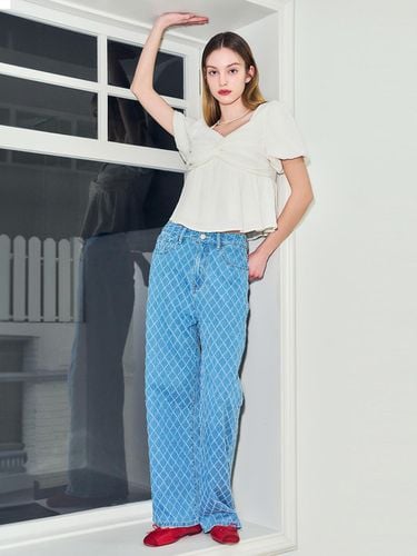 Dia Scratch Denim Pant - Blue - GENERAL IDEA - Modalova