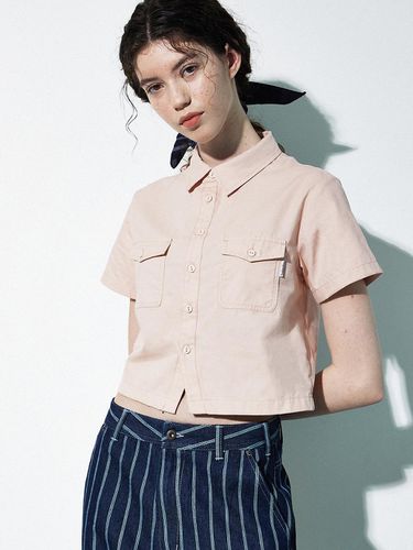 Femerald Cotton Twill Cropped Short Sleeve Shirt - MAGOODGAN - Modalova