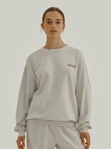 Washed Logo Crewneck Top_Pigment Beige - SUADE - Modalova