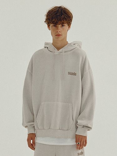 Washed Logo Hoodie_Pigment Beige - SUADE - Modalova