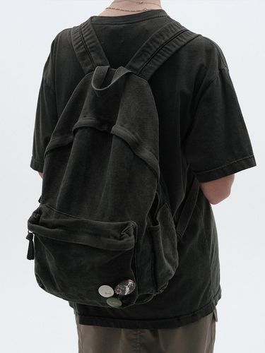 Washed Backpack_Black - SUADE - Modalova