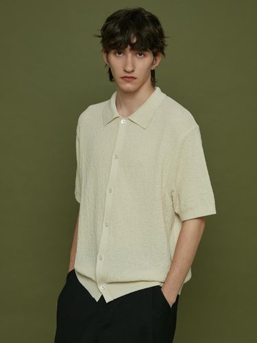 Linen Boucle Short Sleeves Shirt Cardigan - evener - Modalova