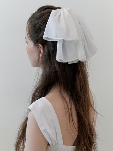 Elegant Draping Ribbon Hair Pin_White - KINDABABY - Modalova