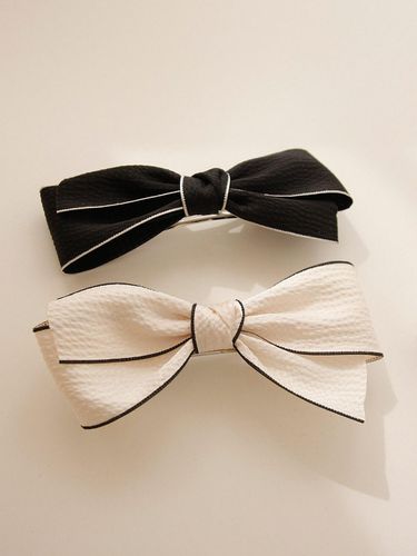 Fabric Line Ribbon Auto Hair Pin - J.Lauren - Modalova