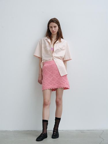 Argyle Scasi Knit Skirt (Pink) - a.t.corner - Modalova