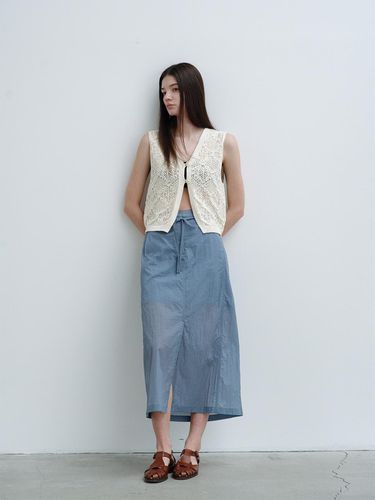 Sheer H-Line Long Skirt (Blue) - a.t.corner - Modalova