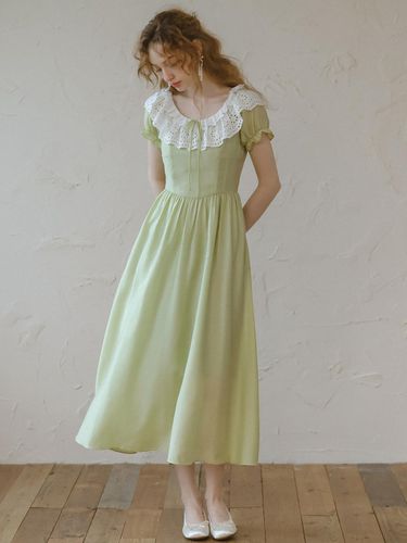 Double Leaf Collar Dress_Green - Cest Moidew - Modalova