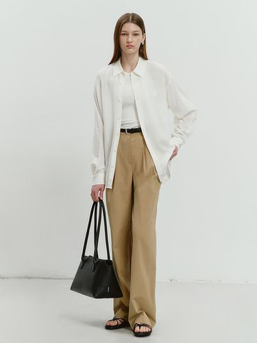 Summer Semi Wide Slacks_Beige - Dunst for WOMEN - Modalova