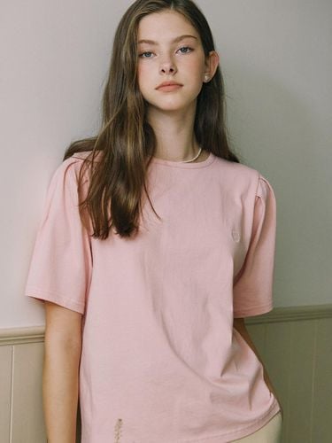 Volume sleeve Logo T-shirt - Pink - NONLOCAL - Modalova