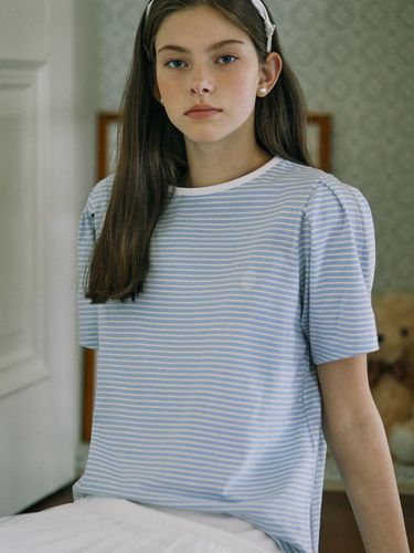 Stripe Puff Sleeve T-shirt - NONLOCAL - Modalova