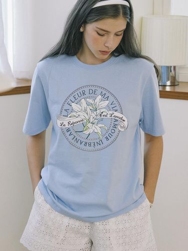 Lily Print T-shirt - Light Blue - NONLOCAL - Modalova