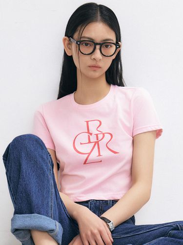 Logo Crop Short Sleeved T-Shirts_Pink - CITYBREEZE - Modalova