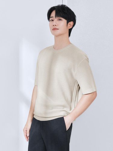 Texture Converted Round Short Sleeve Knit Top - MIND BRIDGE MEN - Modalova