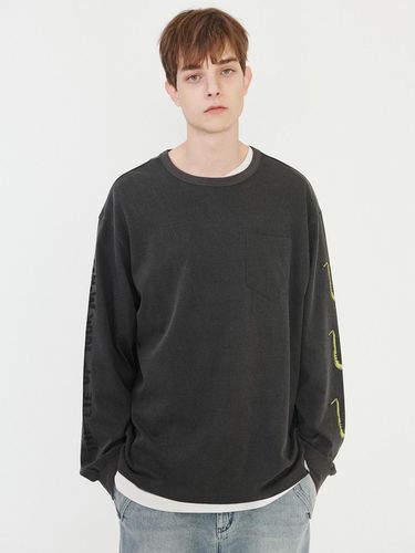 Pigment Vintage Long Sleeve T-shirt_Charcoal - HIS HAZZYS - Modalova