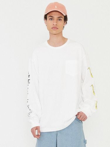 Pigment Vintage Long Sleeve T-shirt_White - HIS HAZZYS - Modalova