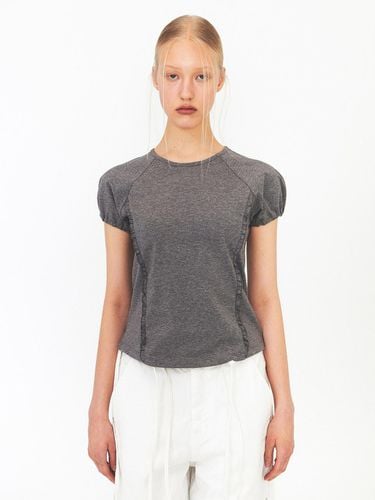 Ruffle Raglan T-shirt_Dark Grey - DIAGONAL - Modalova