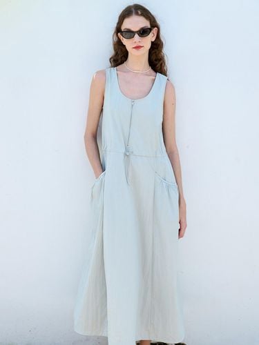 Shirring Crispy Long Dress_Gray - VOIEBIT for WOMEN - Modalova