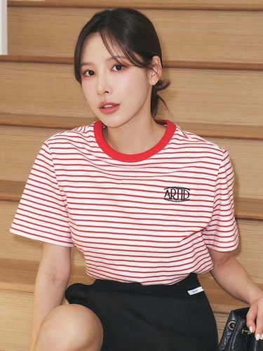 Chain Embroidery Stripe T-shirt _ - ARTID - Modalova