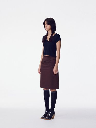 Shirring Skirt - Dark Brown - MAISONMARAIS - Modalova