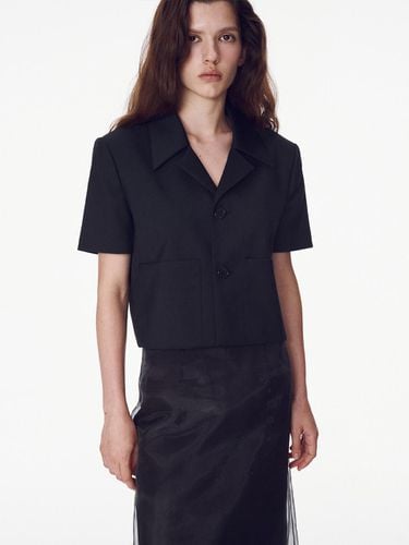 Half Sleeve Crop Jacket_Black - MAISONMARAIS - Modalova