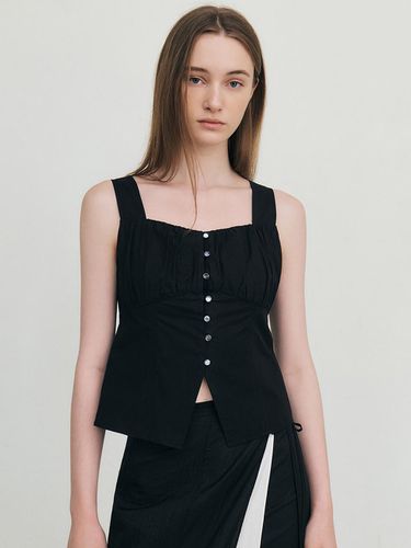 Shirring Point Sleeveless Top _ Black - ARTID - Modalova