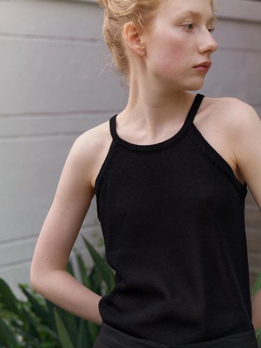 Sleeveless Knit Top_Black - Authenti - Modalova