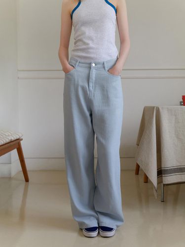 Summer Cotton Wide Pants_Light Blue - Authenti - Modalova