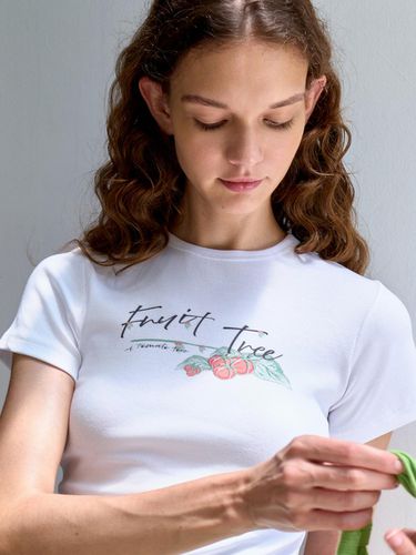 Fruity Printing Mini T-shirt_White - VOIEBIT for WOMEN - Modalova