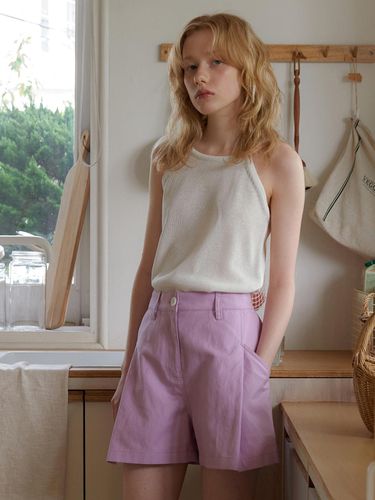 One Tuck Linen Short Pants_Light Purple - Authenti - Modalova