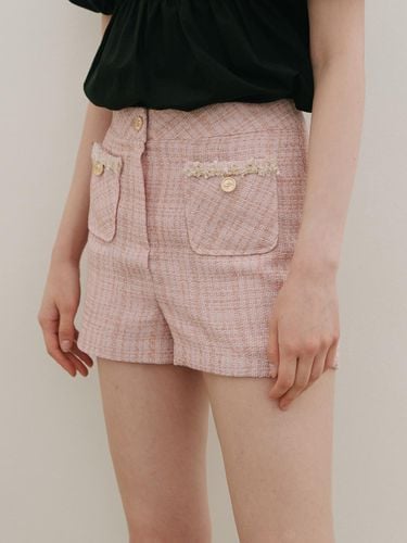 Tape Trimming Tweed Shorts_Pink - 320SHOWROOM - Modalova