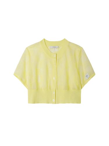 Layered Sheer Crop Knit - Yellow - RE;CODE - Modalova