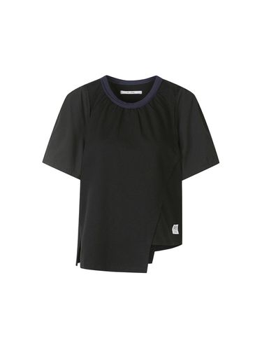 Seersucker Half Sleeve Top _ Black - RE;CODE - Modalova