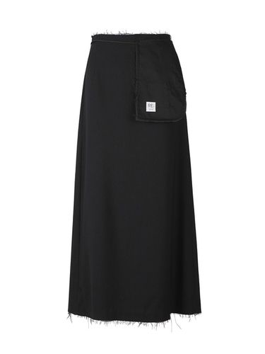 Raw Edge Detail Flare Long Skirt_ - RE;CODE - Modalova