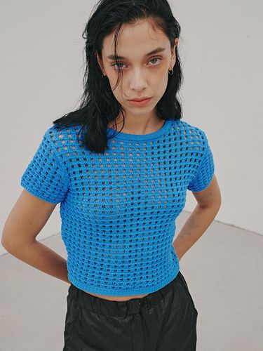 Square Net Pullover (Blue) - ODER - Modalova