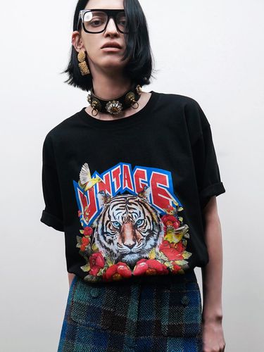 Tiger-Printed Oversized T-Shirt(Unisex)_UTT-ST02 - UNTAGE - Modalova