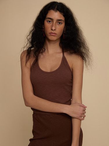 Halter Sleeveless Top - Brown - jijivisha - Modalova