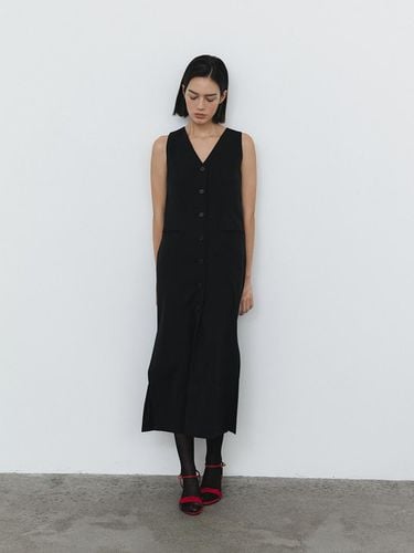 Summer Wool Vest Dress - Black - MIMEME - Modalova