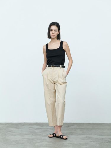 Double Pleated Baggy Pants - Beige - MIMEME - Modalova