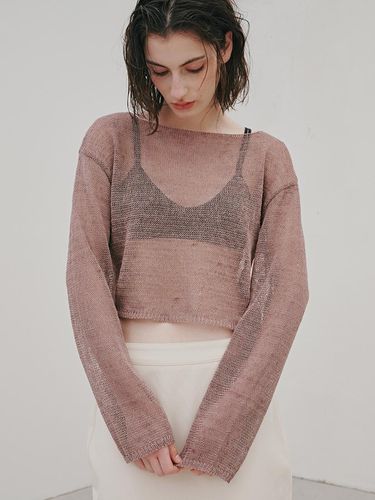 Crop Linen Long Sleeve Pullover () - ODER - Modalova